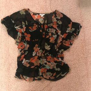 Mesh flowered shirt size small